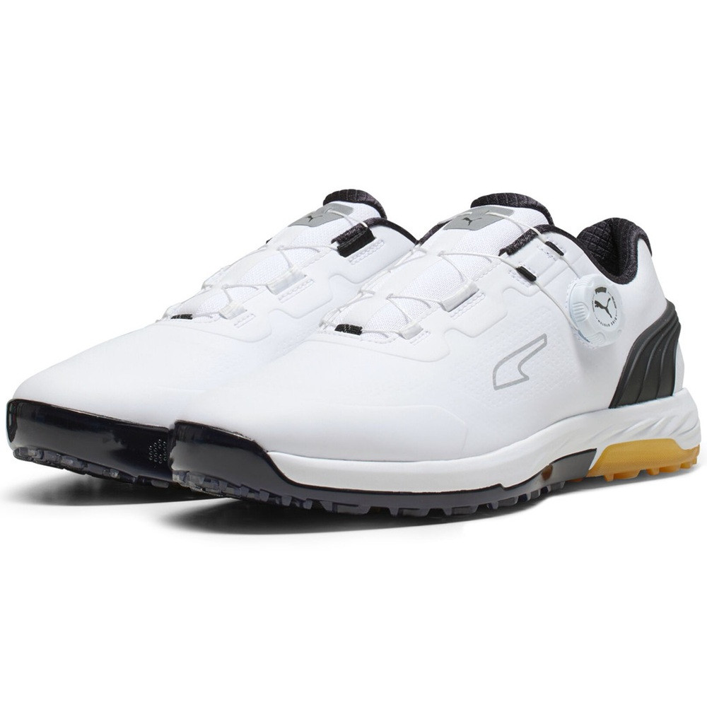 Puma Men's Alphacat Nitro Disc Golf Shoes White/Black/Gum - Maple
